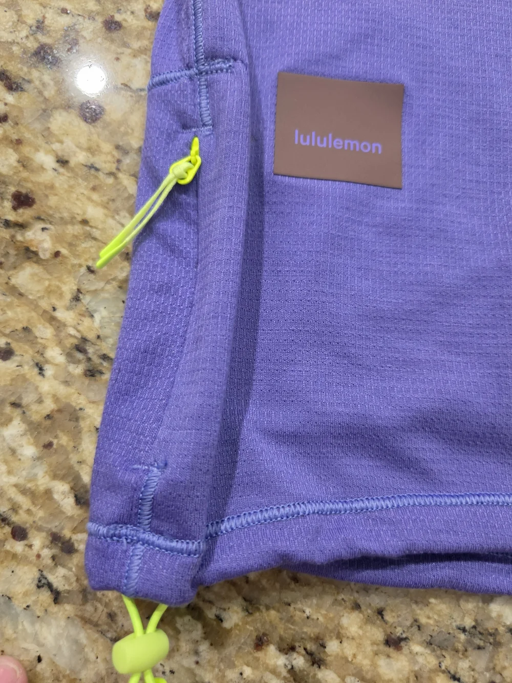 lululemon Lavender Athletic Top with Logo Patch Hiking Shirt